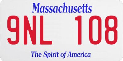 MA license plate 9NL108