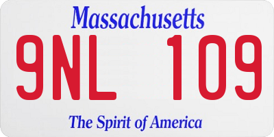 MA license plate 9NL109