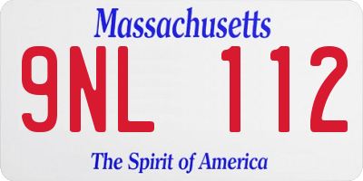 MA license plate 9NL112