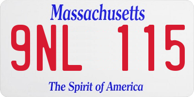 MA license plate 9NL115