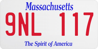 MA license plate 9NL117