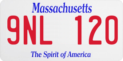 MA license plate 9NL120