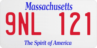MA license plate 9NL121