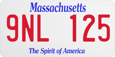 MA license plate 9NL125
