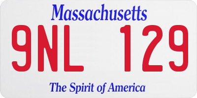 MA license plate 9NL129
