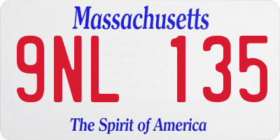 MA license plate 9NL135