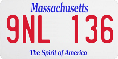 MA license plate 9NL136