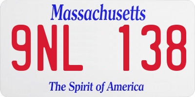 MA license plate 9NL138