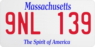 MA license plate 9NL139