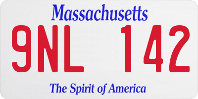 MA license plate 9NL142