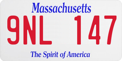 MA license plate 9NL147