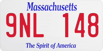 MA license plate 9NL148