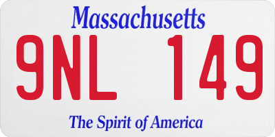 MA license plate 9NL149