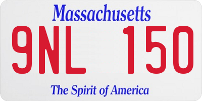 MA license plate 9NL150