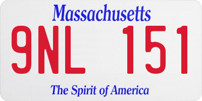 MA license plate 9NL151