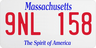 MA license plate 9NL158