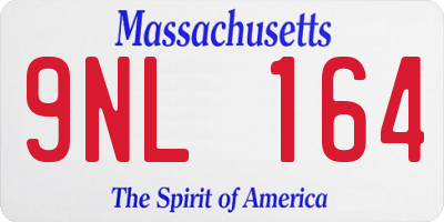 MA license plate 9NL164