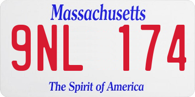 MA license plate 9NL174