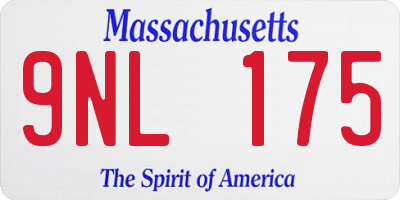 MA license plate 9NL175