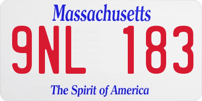 MA license plate 9NL183