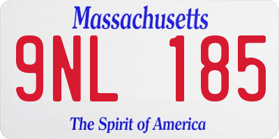 MA license plate 9NL185