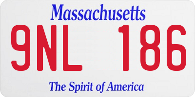 MA license plate 9NL186