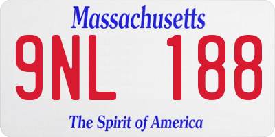 MA license plate 9NL188