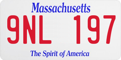 MA license plate 9NL197