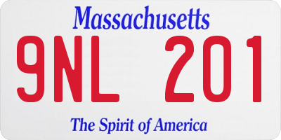 MA license plate 9NL201