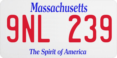MA license plate 9NL239