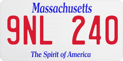 MA license plate 9NL240