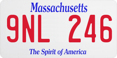 MA license plate 9NL246