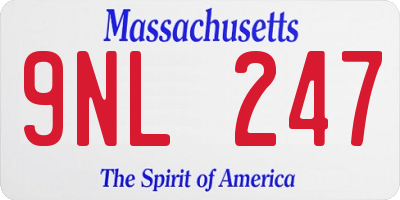 MA license plate 9NL247