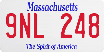 MA license plate 9NL248