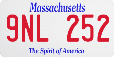 MA license plate 9NL252