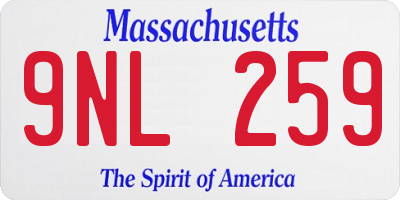 MA license plate 9NL259