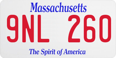 MA license plate 9NL260