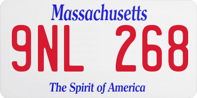 MA license plate 9NL268