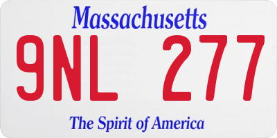 MA license plate 9NL277