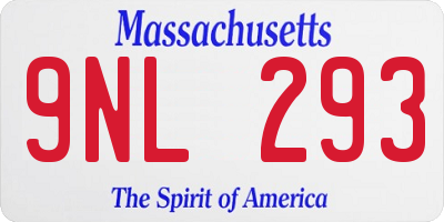 MA license plate 9NL293