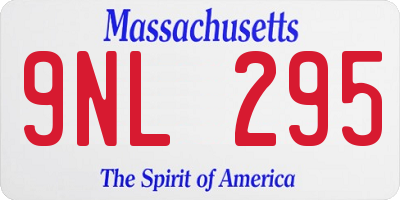 MA license plate 9NL295