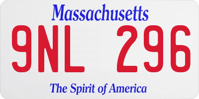 MA license plate 9NL296