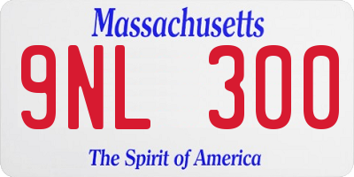 MA license plate 9NL300