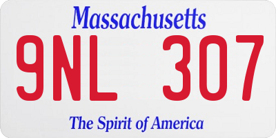MA license plate 9NL307