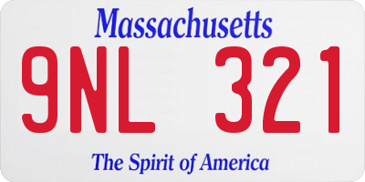 MA license plate 9NL321