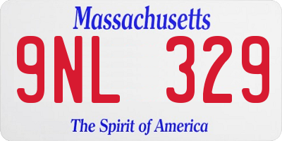 MA license plate 9NL329
