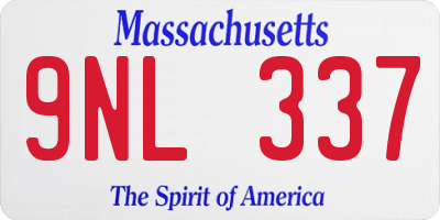 MA license plate 9NL337