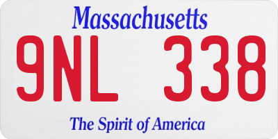 MA license plate 9NL338