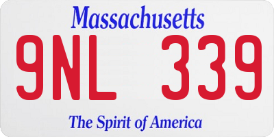 MA license plate 9NL339