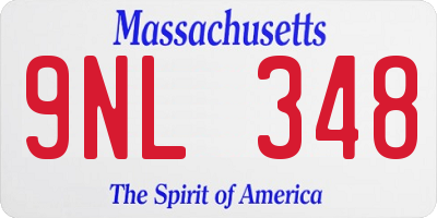 MA license plate 9NL348